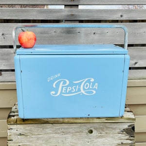 Vintage 1950's Cronstroms Pepsi Ice Chest / Picnic Cooler