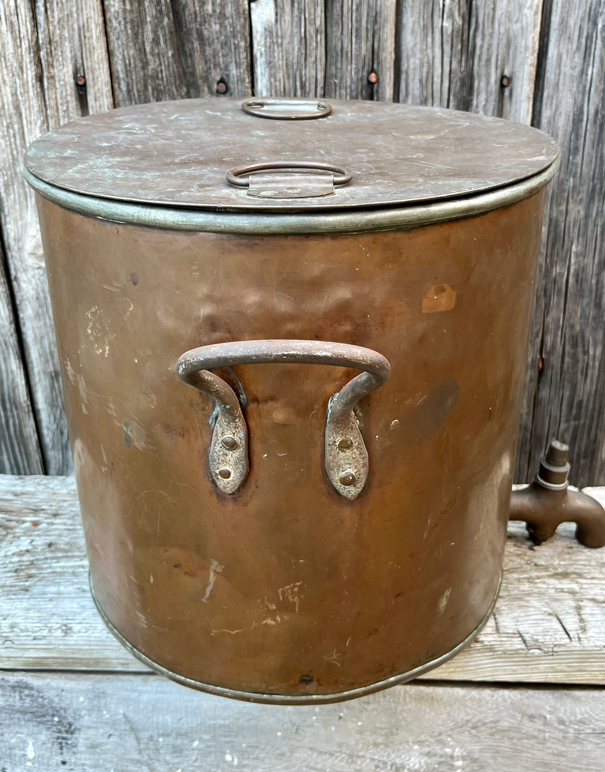 Antique Copper Water Cooler / Dispenser With Lid Etsy