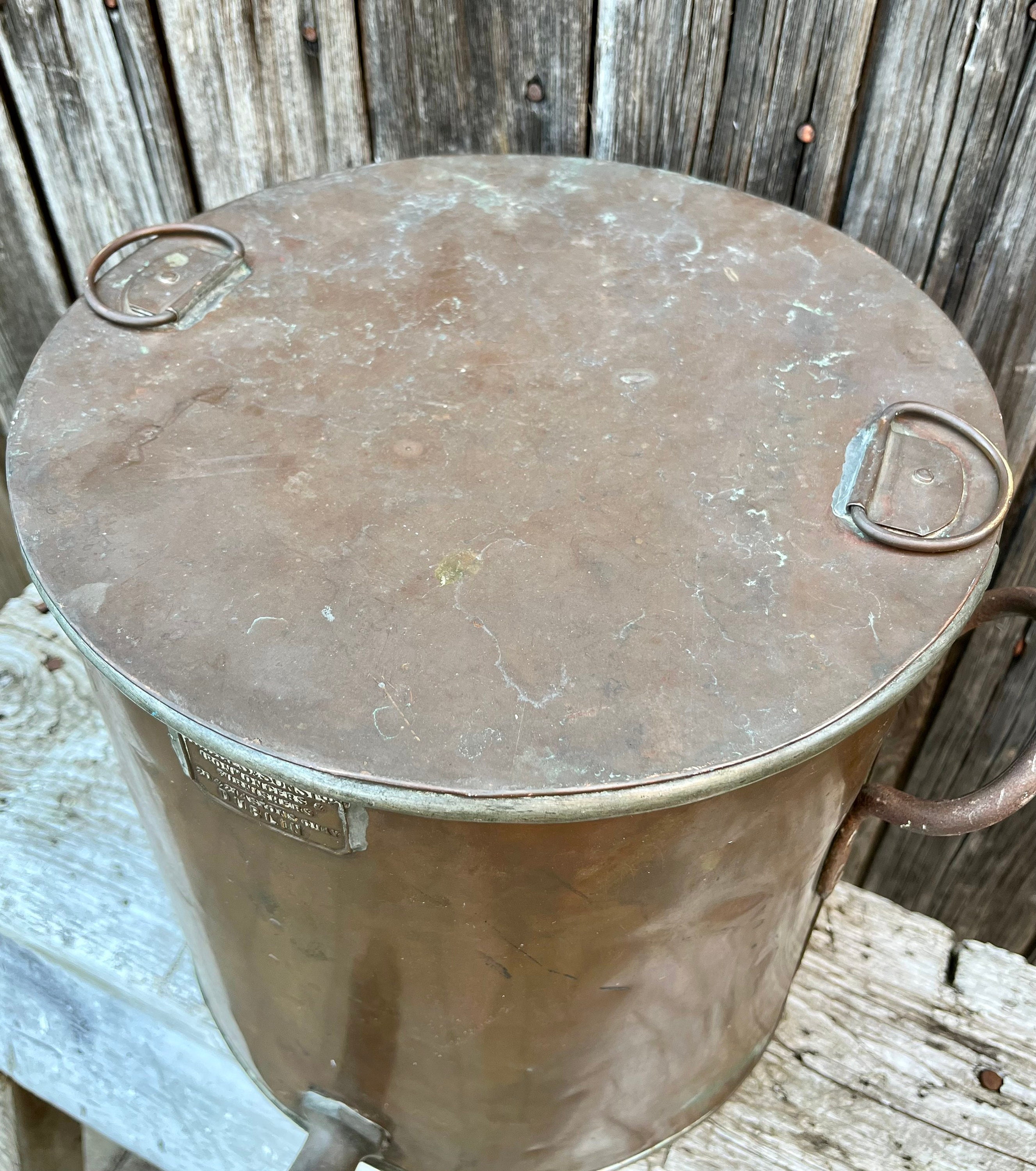 Antique Copper Water Cooler / Dispenser With Lid Etsy