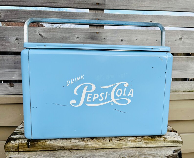 Vintage 1950's Cronstroms Pepsi Ice Chest / Picnic Cooler Etsy