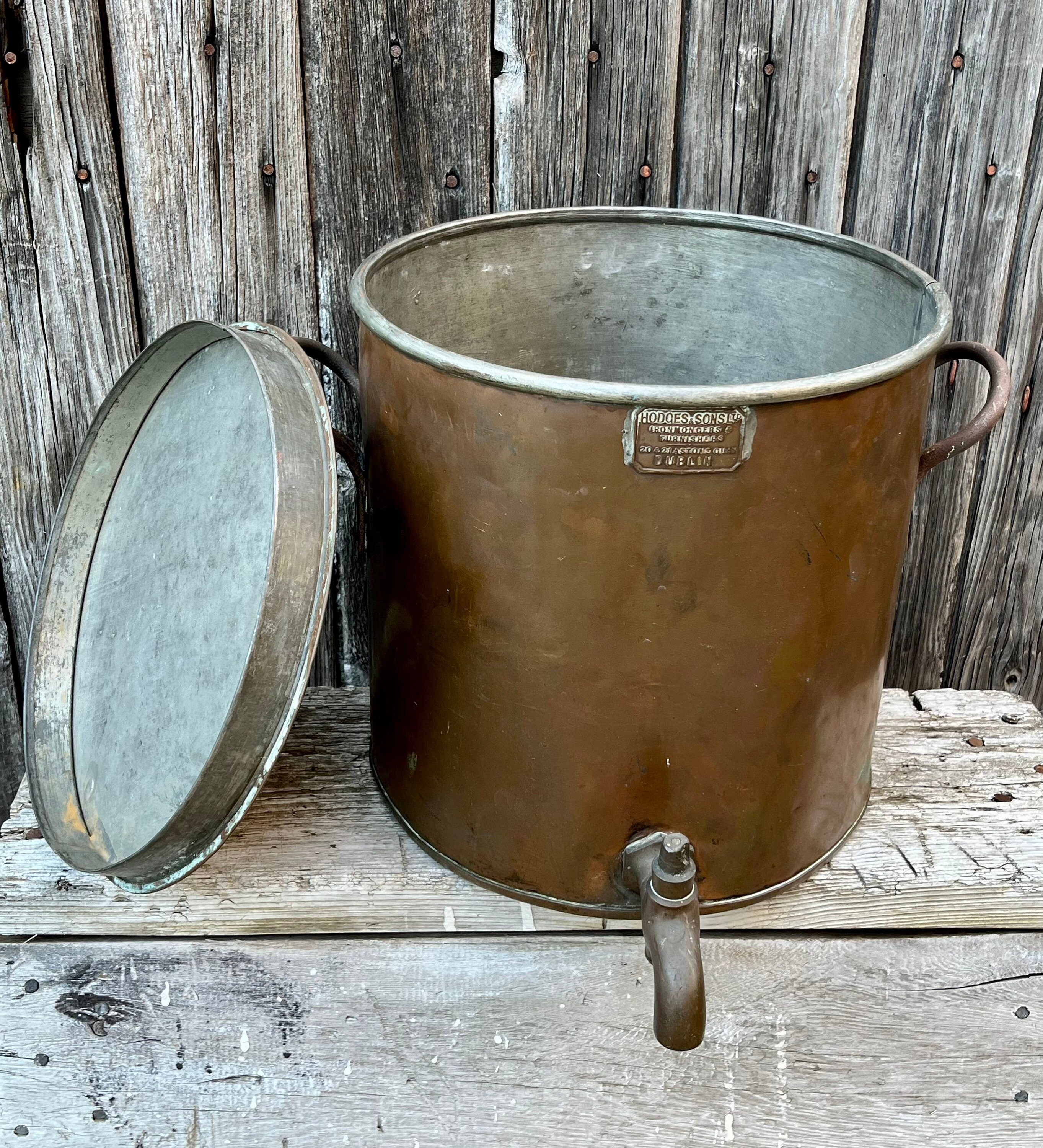 Antique Copper Water Cooler / Dispenser With Lid Etsy