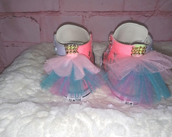 Blush Pink & Metallic Gold Converse – Custom Platform Sneakers – Girly Streetwear – Unique Handmade Shoes