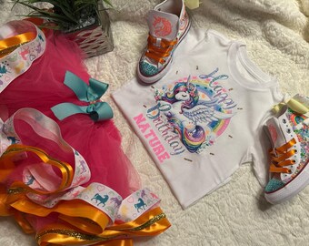 Unicorn Tutu Set for Girls. Rainbow Birthday Outfit. Unicorn Party Dress Cake Smash Tutu. Magical Party Custome