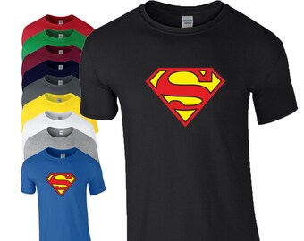 nera tutte le taglie S T-shirt con logo Superman 5XL. 