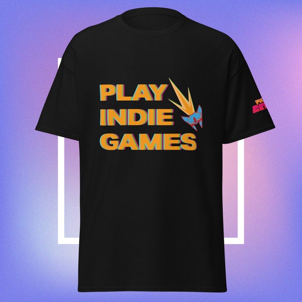 Retro Spaceship - Play Indie Games - Black T-shirt