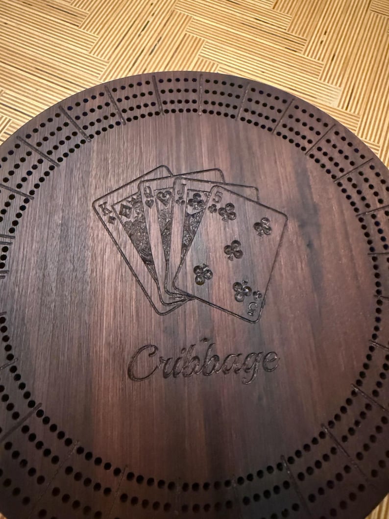 Custom Round Cribbage Board - Etsy