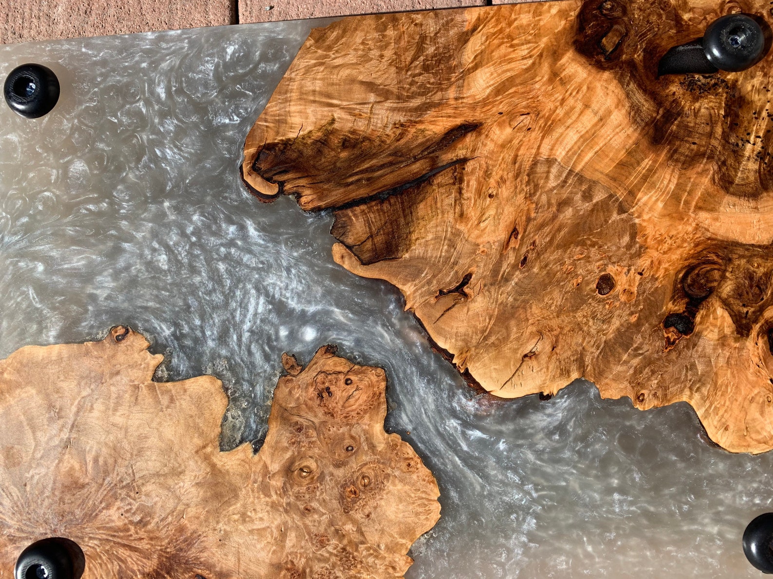 SOLD Stunning Burl Wood/resin Serving Tray Etsy