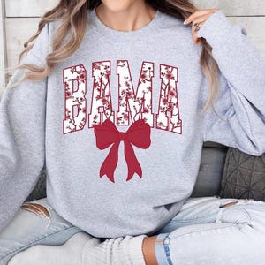 Bama Maroon Floral Toile Varsity Sweatshirt