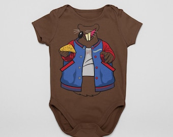 Baby Pizza Riz Rat Cosplay Halloween Costume Bodysuit | MNSSHP Costume | Baby Mup Vision First Visit Costume | Pizza Rat | Shower Gift