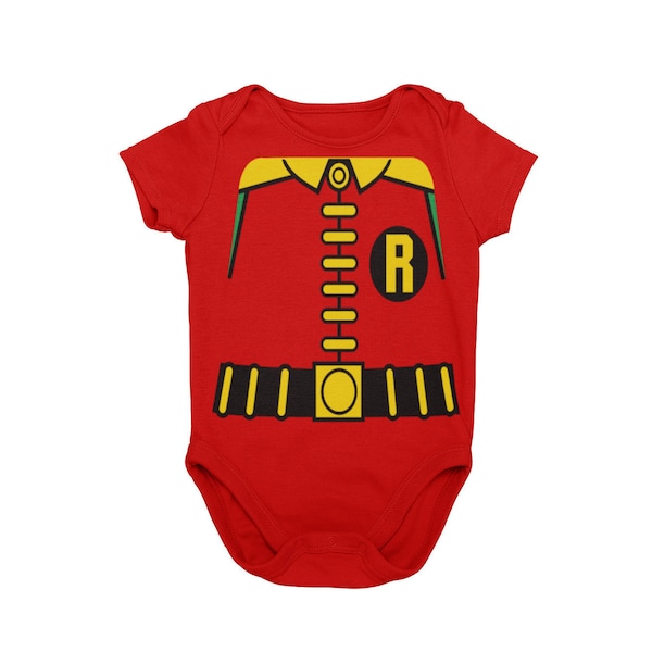 60’s Baby Robin Halloween Costume Bodysuit | Baby Superhero Cosplay Halloween | Baby First Halloween Costume | MNSSHP Unique Costume | Gift