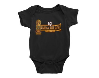 TGI Viernes el 13o Bodysuit bebé / 80s Horror Movie Baby / Horror Con Baby Romper / Tiki Bar Baby / Hockey Mask Baby / Unique Baby Gift