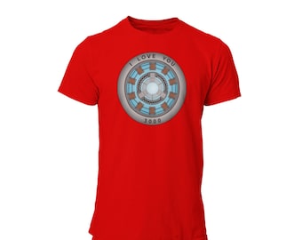 Proof I Love You 3000 Unisex Shirt | Einzigartige Comic Con Grafik T-Shirt | Eisen-Superhelden-t-Shirt | Comic-Buch-Fan-Geschenk | Superheld Schild T-Shirt