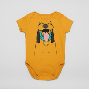 Baby Yellow Cartoon Dog Halloween Cosplay Costume Bodysuit | Baby MNSSHP Halloween Costume | Baby First Visit | Matching Family Costume