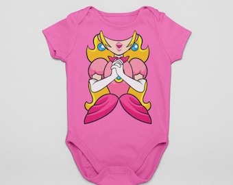 Pink Video Game Princess Baby Costume | Gamer Baby Bodysuit | Halloween Cosplay Outfit for Baby Girls | MNSSHP Costume | Matching Family