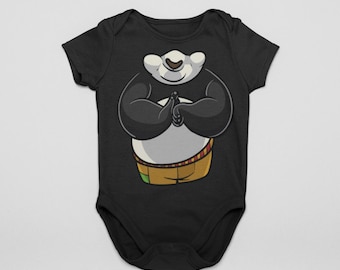 Martial Arts Panda Baby Bodysuit | Kung Fu Baby Costume |Funny Outfit | Halloween Cosplay | Choose Pose Style | MNSSHP Epic |Matching Family