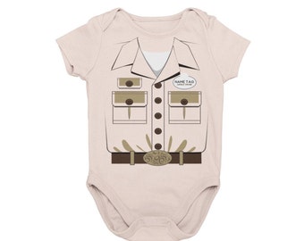Jungle Boat Cast Member Baby Costume | Orlando Theme Park Riverboat Baby Cosplay Romper | Jungle Steamer Cruise Ride Halloween Bodysuit