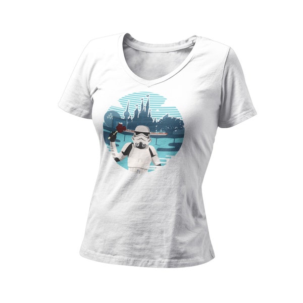An Empire Vacation Women’s Fitted V Neck Shirt | Orlando Theme Park Vacation T-Shirt | Matching Family Tees | Vacation Trooper | Monorail T