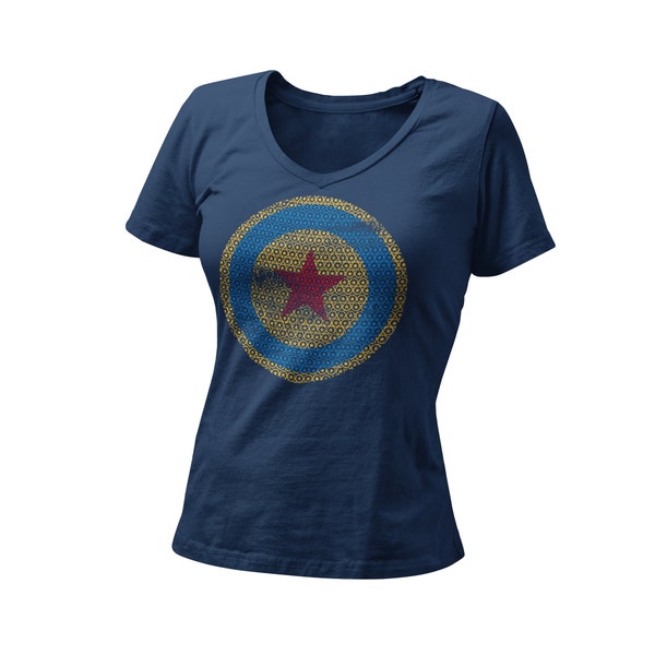 The Luxosaic Women’s Fitted V Neck Shirt | Unique WDW Bachelorette Party Graphic T-Shirt | Buzz and Woody T-Shirt | Toy Ball Retro Shirt