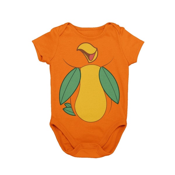 Orange Mascot Bird Baby Costume | Classic Orange Canary Character Baby Cosplay | WDW Orlando Orange Birb | MNSSHP Unique Costume Bodysuit