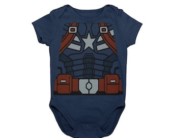 Baby Stealth Cap Suit Halloween Costume Bodysuit | Baby America Superhero Cosplay Halloween Costume | Baby Super Solider Costume | Baby Gift
