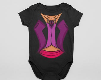 Voodoo Villain Baby Costume Bodysuit | Shadow Magic Halloween Baby Outfit |Purple Infant Dress-Up Cosplay | MNSSHP Costume | Matching Family