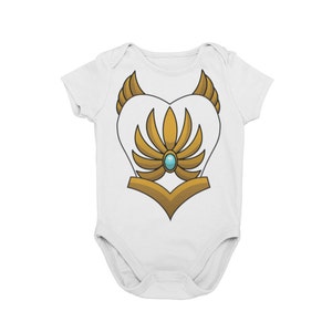 Baby Power Princess Halloween Costume Bodysuit | Baby 80’s Cartoon Female Superhero Cosplay Costume Bodysuit | Unique MNSSHP Costume | Gift