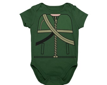 Baby Green Archer Halloween Costume Bodysuit | Baby Superhero Comic Cosplay Costume Bodysuit | MNSSHP Unique Costume | Baby First Halloween