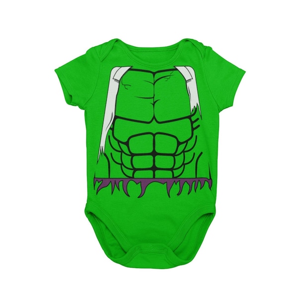Baby Gamma Superhero Halloween Costume Bodysuit | Baby Avenging Hero Cosplay Halloween Costume | MNSSHP Costume | Baby Superhero Costume