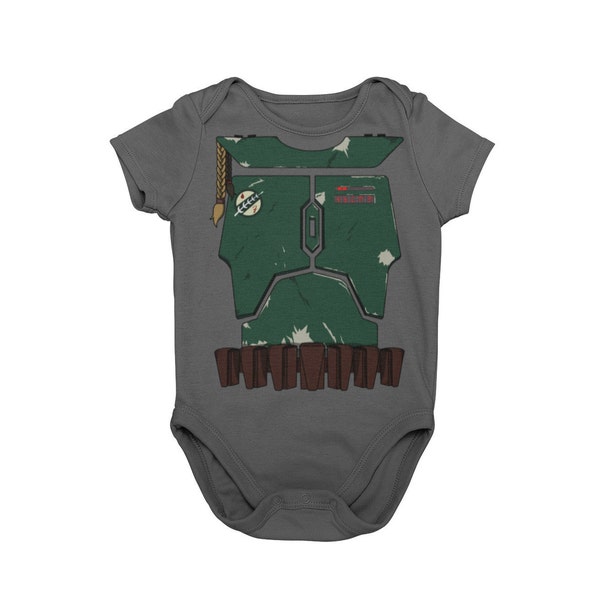 Intergalactic Bounty Hunter Baby Halloween Costume Bodysuit | Baby Boba Cosplay Costume | Unique MNSSHP Costume |Unique Baby Villain Costume