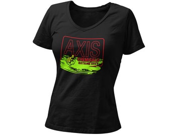 Axis Chemicals Women’s Fitted V Neck Shirt | Comic Con T-Shirt | Unique Comic Fan Gift | Villain Graphic T-Shirt | A Joker Graphic Tee
