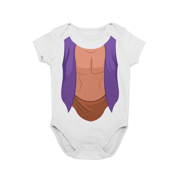 Prince Ali Baby Costume Bodysuit | Abubu Ababwa Cosplay Baby Romper | Aladd Halloween Printed Graphic Onepiece | A Lad In WDW Orlando MNSSHP