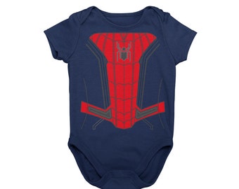 Spider Baby Halloween Costume Bodysuit | Baby Comic Superhero Cosplay Costume Bodysuit | MNSSHP Unique Costume | Baby Web Sling Cosplay