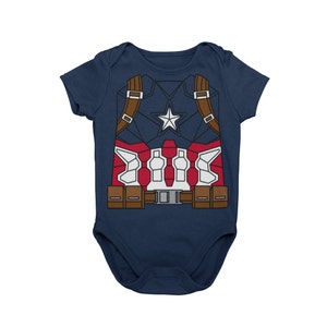 Baby Cap Suit Halloween Costume Bodysuit | Baby America Superhero Cosplay Halloween Cosplay Bodysuit | Baby Super Solider MNSSHP Costume