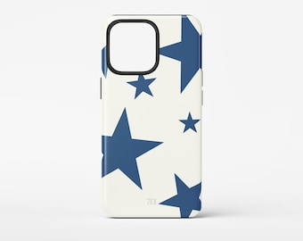 Blue Stars Phone Case for iPhone - Protective, Slim Fit, Durable - Cute, Stylish Star Design