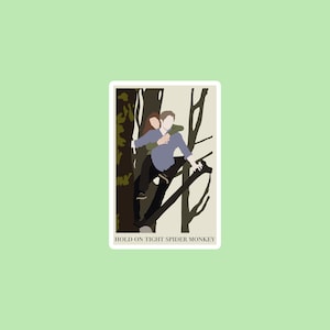 Bella ed Edward: Adesivo ispirato a Spider Monkey - 1,86" x 2,8" - Carta impermeabile premium - Opaca
