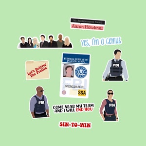 Criminal Minds Inspired Sticker Pack - 10 Piece - Premium Waterproof Paper - Matte
