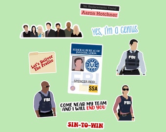 Criminal Minds Inspired Sticker Pack - 10 Piece - Premium Waterproof Paper - Matte