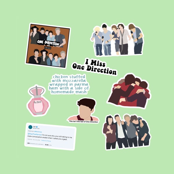 1D Iconic Moments Inspired Sticker Pack - 9 Piece - Premium Waterproof Paper - Matte