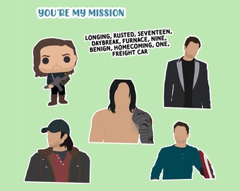 Winter Soldier/Bucky Barnes Pt2 Inspired Sticker Pack - 7 Piece - Premium Waterproof Paper - Matte