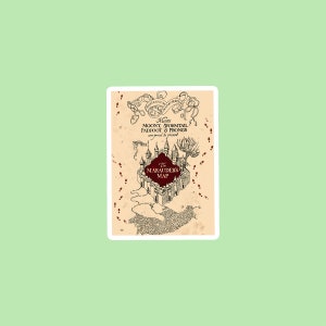 Sticker inspiré des cartes des maraudeurs - 2,19 x 3 po. - Papier imperméable de qualité supérieure - Mat