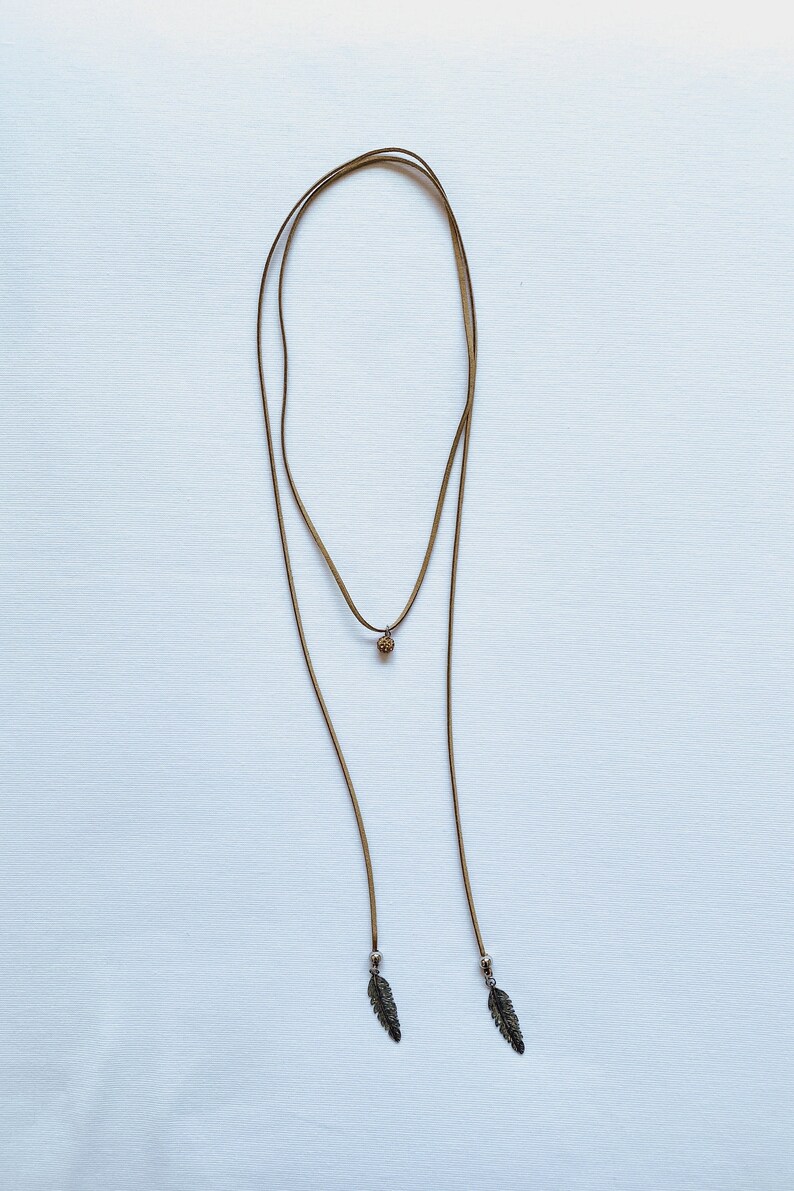 Leather Lariat Necklace Long Boho Lariat Necklace Y - Etsy