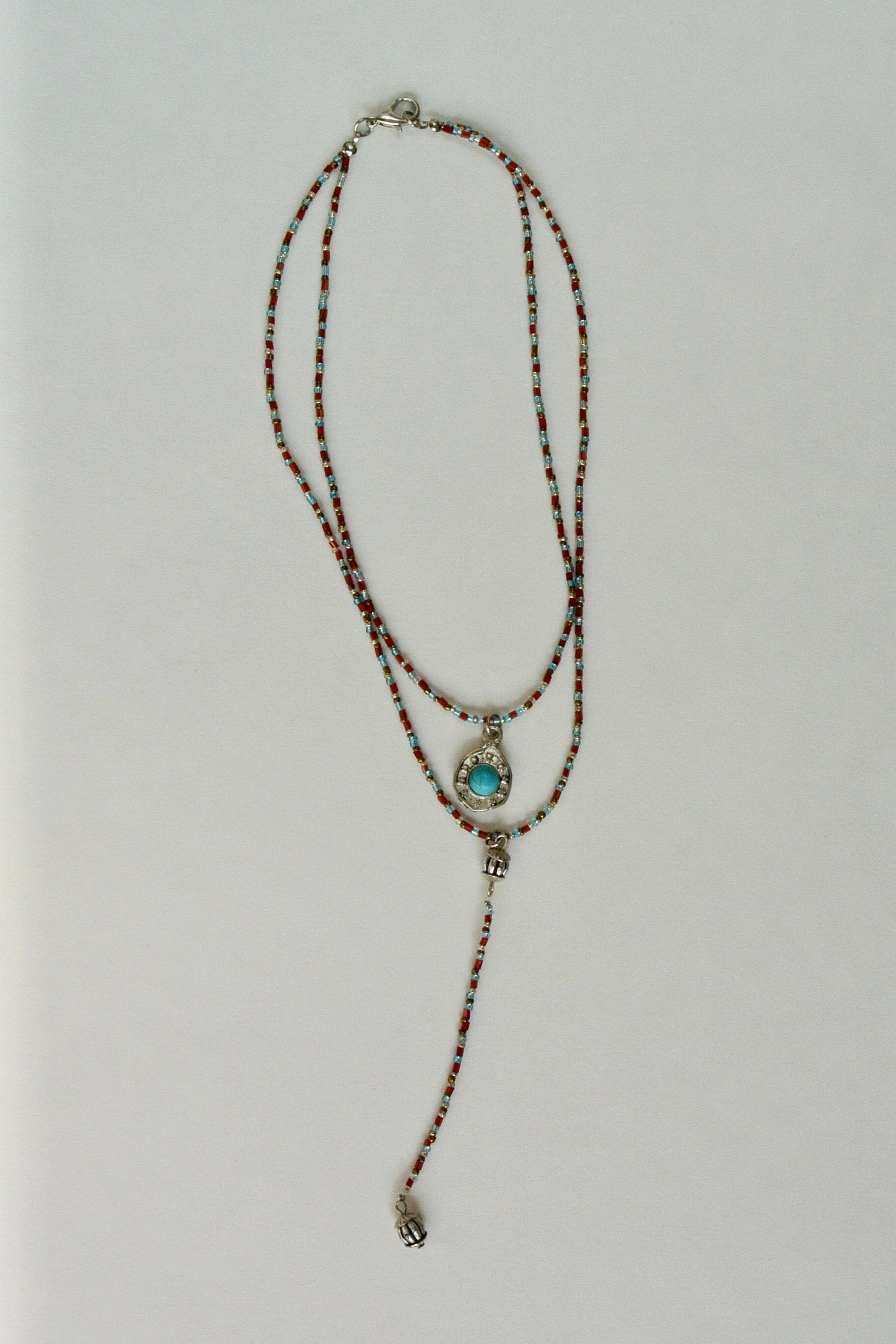 Bugle Beads Necklace Boho Beaded Necklace Long Beaded Etsy