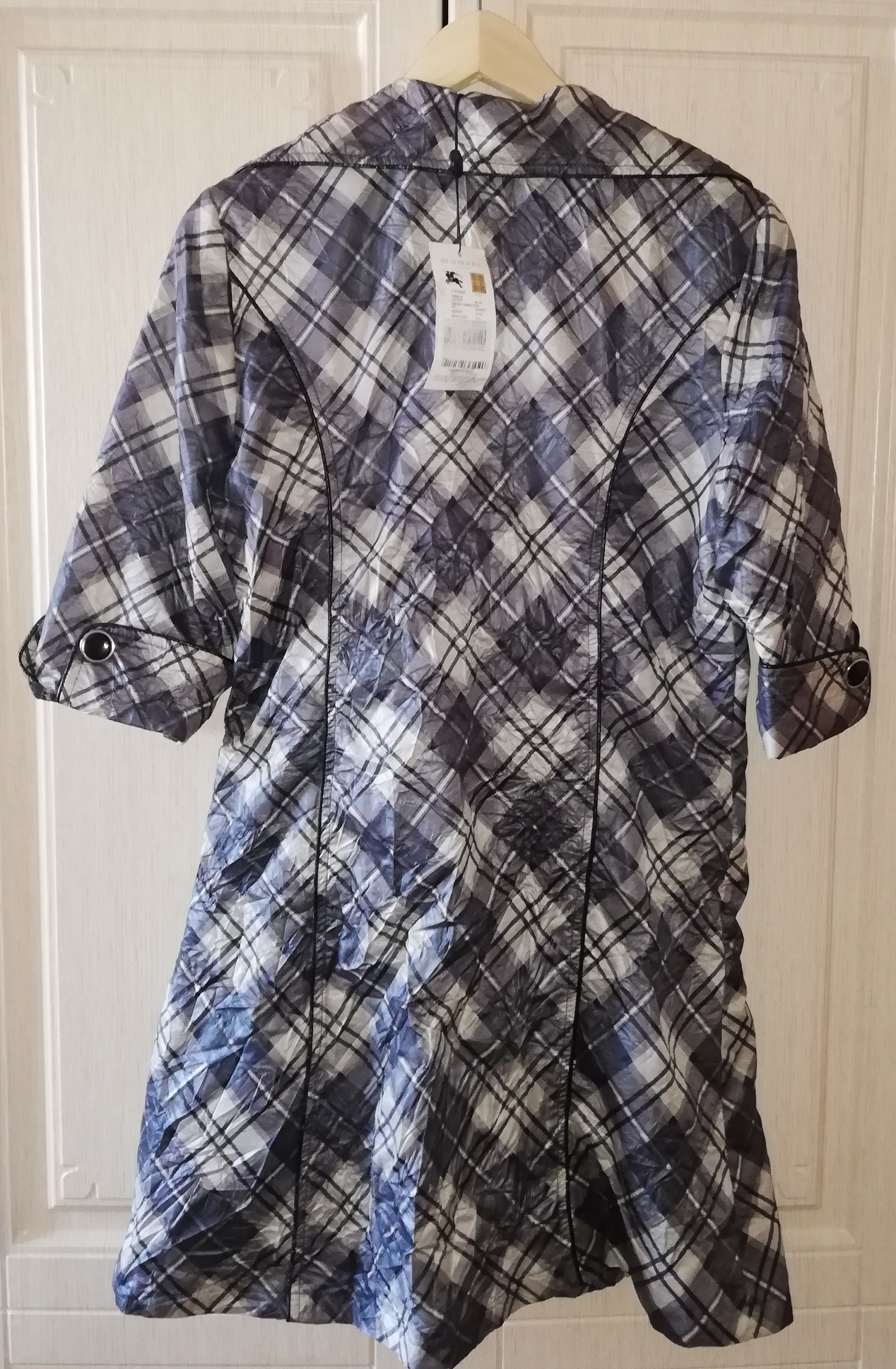 Burberry plaid vintage grey trench coat | Etsy