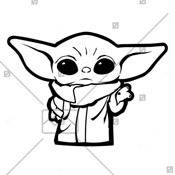 Baby Yoda Standing Digital Download Svg Dxf Png Vector File Etsy