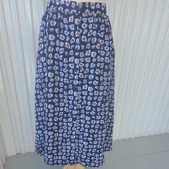 Vintage Russ Floral Button Front Skirt
