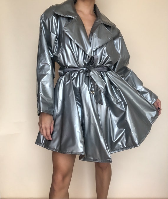 Metallic Silver Rain Coat