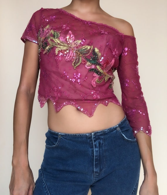 Asymmetrical Fuchsia Blouse