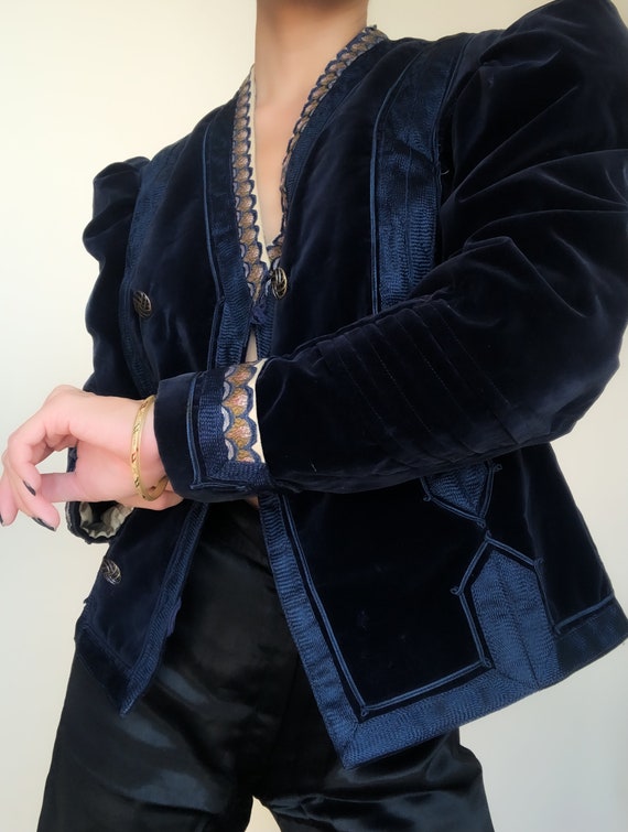 Velvet Puff Sleeve Jacket