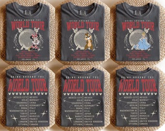 Vintage Custom Epcot World Tour 2 Sided Shirt, Drink Around The World Shirt, Epcot Disney World Shirt, Epcot Drink Around the World Festival