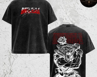 Battle Beast Shirt | Invincible Vintage Graphic Tee | Battle Beast Thonan Mineral Wash T-Shirt | Retro Anime Manga Gym Streetwear Oversized